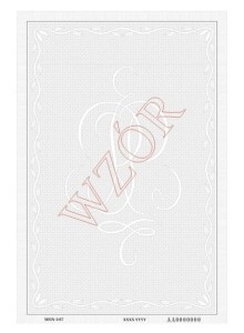 Gilosz czterostronicowy A3 poddruk duplikatu dokumentu publicznego kategorii trzeciej, gilosz z zabezpieczeniami (papier specjalny,UV, numeracja) MEiN-I/87