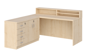 KUJAWIAK PREMIO ZESTAW 15 - Biurko z nadstawką dł. 1800 z komodą Nr 2