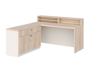 KUJAWIAK PREMIO ZESTAW 36 - Biurko z nadstawką dł. 1800 z komodą Nr 8