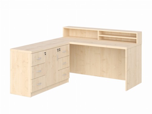 KUJAWIAK PREMIO ZESTAW 28 - Biurko z nadstawką dł. 1600 z komodą Nr 5