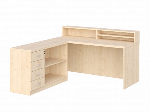 KUJAWIAK PREMIO ZESTAW 27 - Biurko z nadstawką dł. 1600 z komodą Nr 4