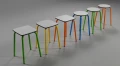 Taboret szkolny siedzisko KWADRATOWE Compact HPL  nr 4,5,6,7