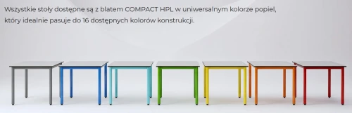 Stolik 1-os. blat 700x500mm COMPACT HPL  METALBIT  