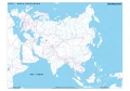 Azja - mapa ćwiczeniowa konturowo-hipsometryczna