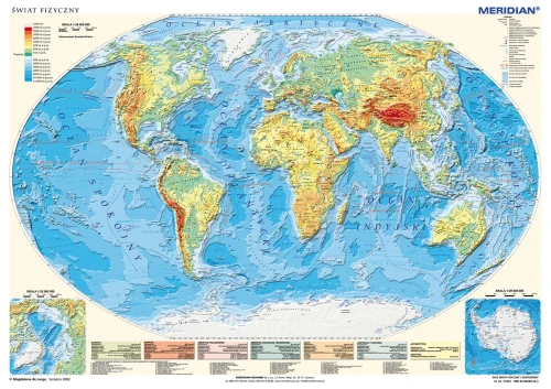 Świat fizyczny z elementami ekologii / mapa ćwiczeniowa hipsometryczna