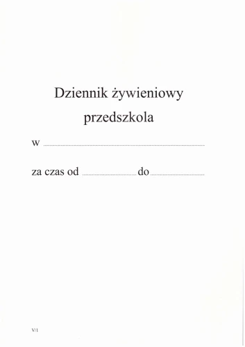 Dziennik żywieniowy przedszkola