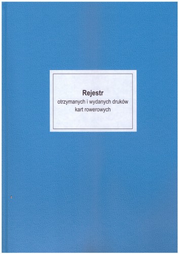 Rejestr otrzymanych i wydanych kart rowerowych