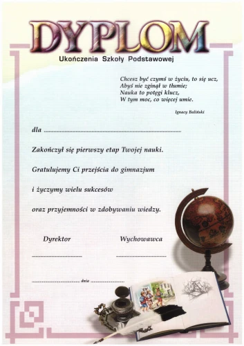 Dyplom ukończenia szkoły podstawowej