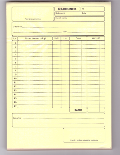 Rachunek uproszczony A5