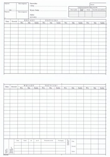 Kartoteka do PKZP (pożyczkowa) A5