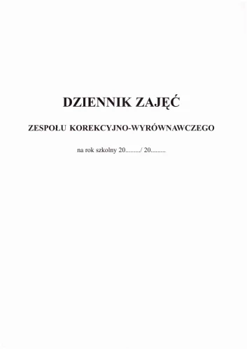 Dziennik zajęć zespołu korekcyjno-wyrównawczego
