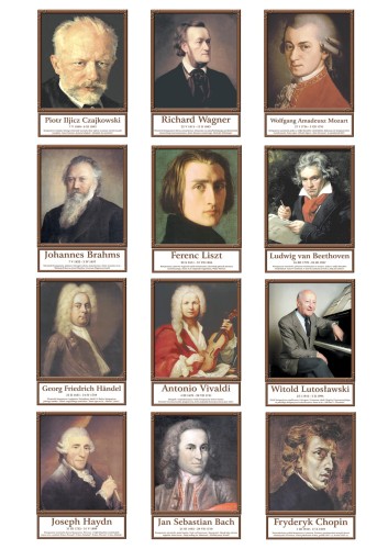 Portrety kompozytorów - komplet 12 plansz