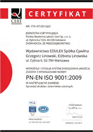 Certyfikat PN-EN ISO 9001:2009